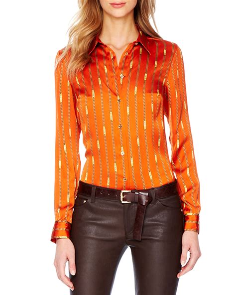 michael kors orange shirt|michael kors dress shirts clearance.